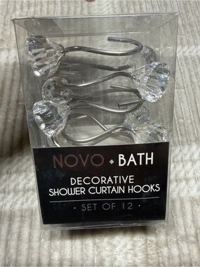 NOVO bath decorative shower curtain hooks set of 12 NWT